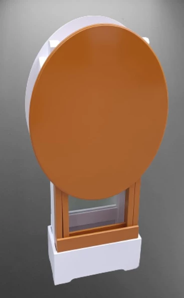 Zigon Çanta 90119 Sehpa Oval Model 2ili Takım Mdf Hardal-Beyaz Renk Uyum El Yapım ürün görseli 1