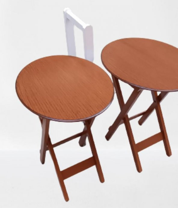 Zigon Çanta 90124 Sehpa Oval Model İkili Takım Ahşap Mdf Ceviz Renk Uyumu El Yapı ürün görseli 1