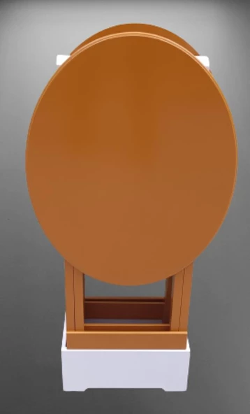 Zigon Çanta 90120 Sehpa Oval Model İkili Takım Mdf Hardal Renk Uyumu El Yapımı ürün görseli 1