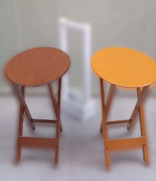 Zigon Çanta Sehpa 90118 Oval Model 2li Takım Mdf Hardal-Ceviz Renk Uyum El Yapım ürün görseli 1