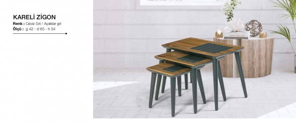 Zigon OSM 11813 KARELİ MODEL Parlak Ceviz Gri Natüre Kayın RETRO ayak El Yapım ürün görseli 1