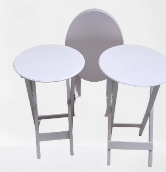 Zigon Çanta 90136 Oval sehpa Dörtlü Model Ahşap Mdf Parlak Beyaz Renk El Yapım ürün görseli 1