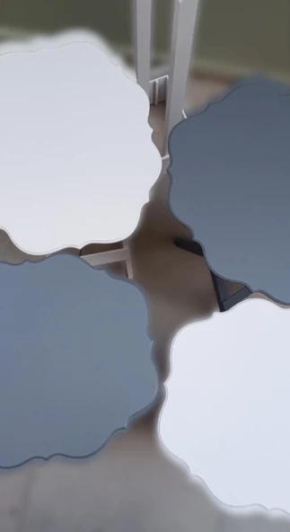 Zigon Çanta  90090 Sehpa Yonca Model Ahşap MDF4 LÜ Beyaz ve Gri Renk Uyum El Yapım ürün görseli 1