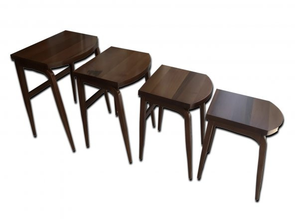 Zigon ILGZ 18029 D sehpa Model Ahşap Kayın Retro ayak Kaplama Parlk Ceviz El Yapı ürün görseli 1