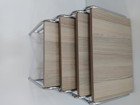 Zigon 14004 Sehpa demet Metal Model Nikelaj Ayak Hint Ceviz Dalgalı Desen El Yapı ürün görseli 1
