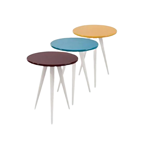 Zigon ST 3Ayak13556 3Renk Model Sehpa Kayın Torna RETRO Ayak MDF tabla El Yapım ürün görseli 1