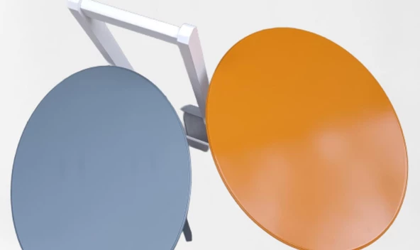 Zigon Çanta 90117 Sehpa Oval Model 2li Tk Ahşap Mdf Hardal-Gri Renk Uyum El Yapım ürün görseli 1