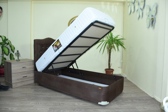 Baza-Yatak-Başlık 13439 MODEL 90*190 TayTüy Acı kahve Kumş Ort Pamuk Yatak Elyapı ürün görseli 1
