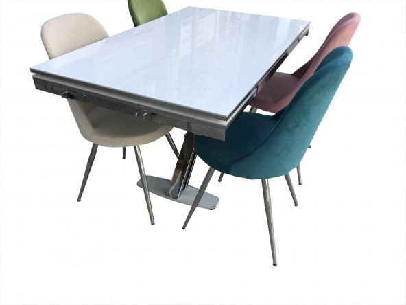 Masa-Sandalye 13660 GONCA MODEL Takımı METAL NİKELAJ ÇELİK Glosspan Tabla El Yapı ürün görseli 1