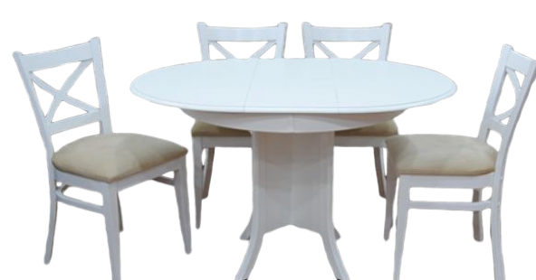 Masa 13586 KUTU BABAYAK Tk Model Kayın Ayak ÇAPRAZ sandalye Parlk Beyaz Açıl Masa ürün görseli 1