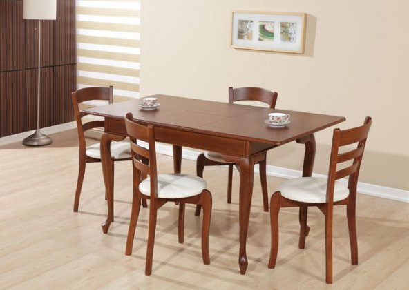 Masa 13732 Aslan ayak Model Tk Kayın Merdiven sandalye Parlak ceviz açıl Tabla ürün görseli 1