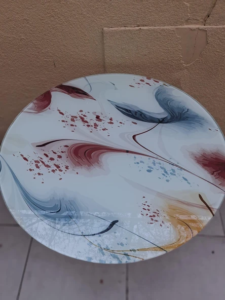 Masa 16612 Japon Ayak Digital Metal Nikelaj 90cm Temper 8mm Grafik Balk Sürü Cam ürün görseli 1