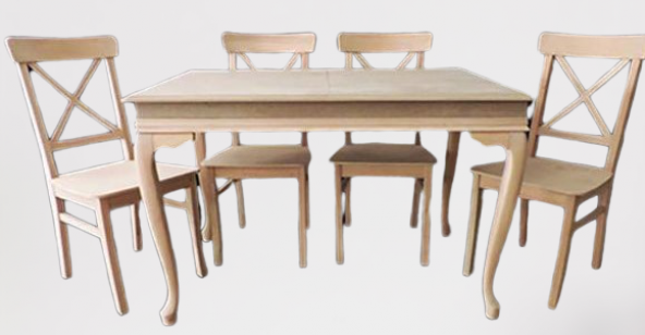 Masa Sandalye 17753 Tk Klasik MODEL HAM Kayın Aslan  Ayak Ve tabla Çapraz Sandaly ürün görseli 1