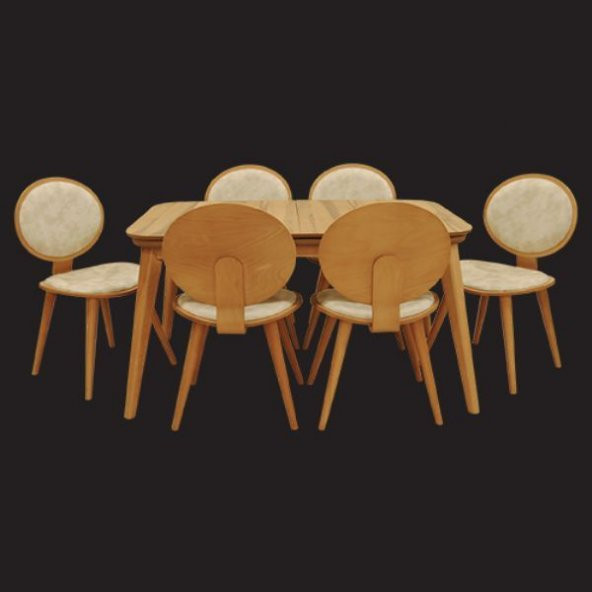 Masa-PAPEL 17776 Oval Sırt Klasik Sandalye Model Tk Kayın kaplam torna RETRO Açıl ürün görseli 1