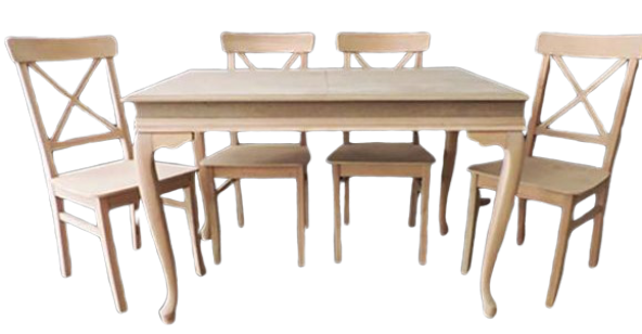 Masa-Sandalye 13594 Çapraz Tk HAM Kayın Klasik Aslan Ayak Açılır Tabla El Yapım ürün görseli 1