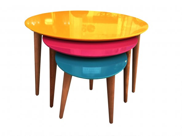 Zigon Oval 12569 Model Kayın Retro Konik Ayak MDF tabla Tabla ceviz ayak El yapı ürün görseli 1