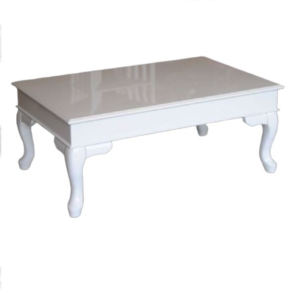 Orta sehpa 13560 Klasik Model Kayın ASLAN ayak Parlak Beyaz Lake MDF tabla Elyapı ürün görseli 1