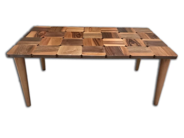 Orta sehpa 13790 KARELİ Tabla MODEL Kayın Retro Ayak Parlak Ceviz Natüre El Yapım ürün görseli 1