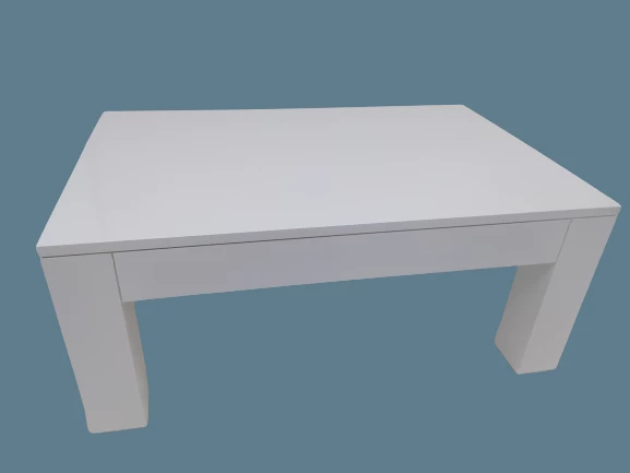 Orta Sehpa 14568 Küt Model Ahşap Kutu Ayak MDF Parlak Beyaz Lake Boya Tabla ürün görseli 1