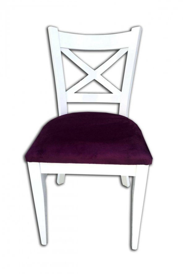 Sandalye 138440 ÇAPRAZ model Kayın RETRO Ayak Babyfac kumaş Döşeme Beyaz El yapım ürün görseli 1