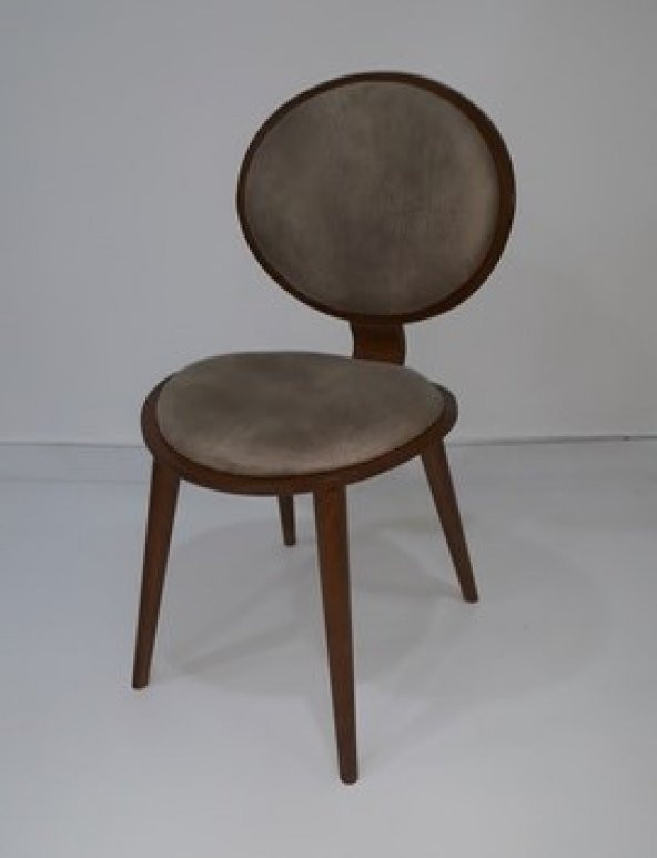 Sandalye12574 Papel Kayın RETRO Ayak soho Kumaş Oval Sırt Yuvarlak oturum El Yapı ürün görseli 1