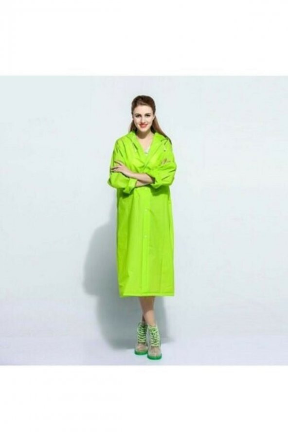 Unisex Fıstık Yeşili Eva Kumaş Su Rüzgar Geçirmez Yağmurluk ürün görseli 1
