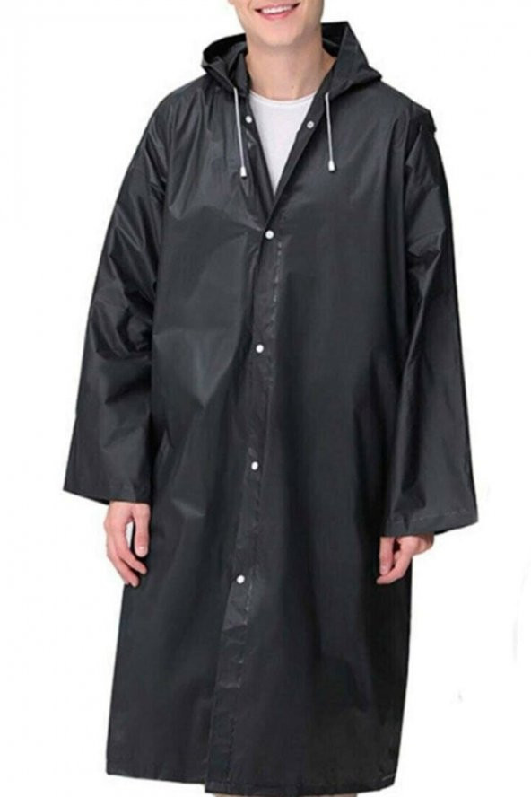 Yağmurluk Unisex Su Geçirmez Eva Kumaş Siyah ürün görseli 1