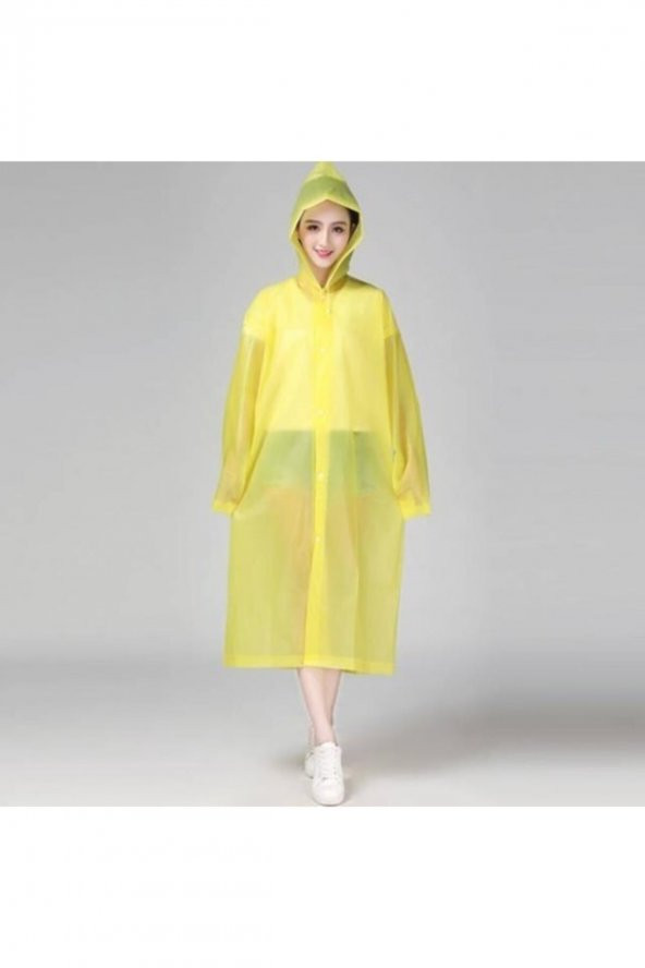 Unisex Sarı Eva Kumaş Su Rüzgar Geçirmez Yağmurluk ürün görseli 1