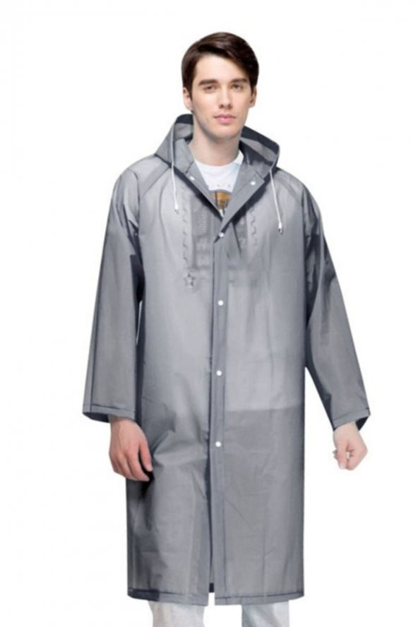 Dream Plus Su Geçirmez İthal Kumaş Yağmurluk Unisex Gri ürün görseli 1