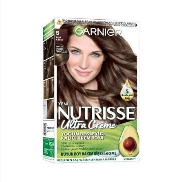 Garnier Nutrisse Ultra Creme Saç Boyası  5 Açık Kahve ürün görseli 1