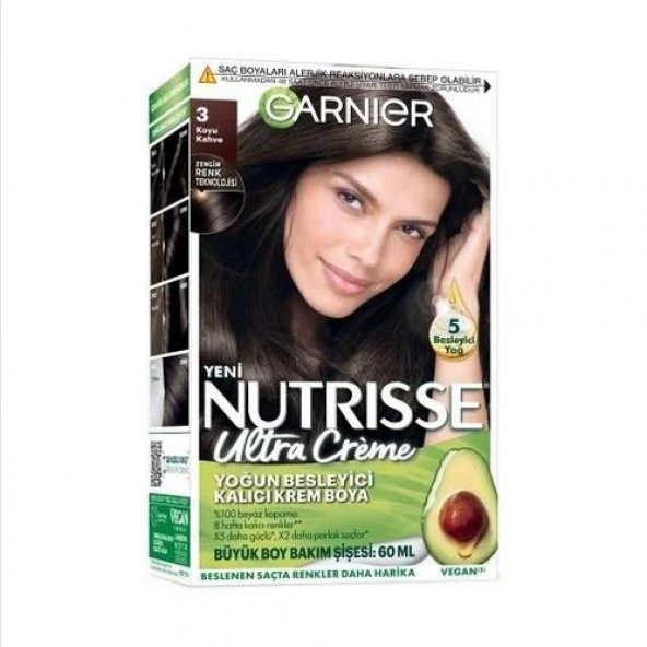 Garnier Nutrisse Ultra Creme Saç Boyası  3 Koyu Kahve ürün görseli 1