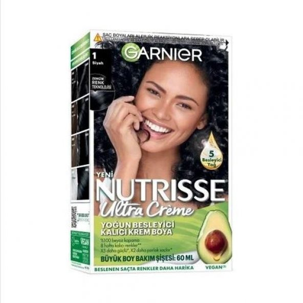 Garnier Nutrisse Ultra Creme Saç Boyası  1 Siyah ürün görseli 1