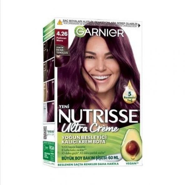 Garnier Nutrisse Ultra Creme Saç Boyası 4.26 Patlıcan Moru ürün görseli 1