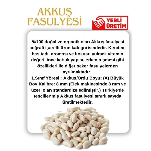 Akkuş Şeker Fasulyesi 1000 GR - Resim 2