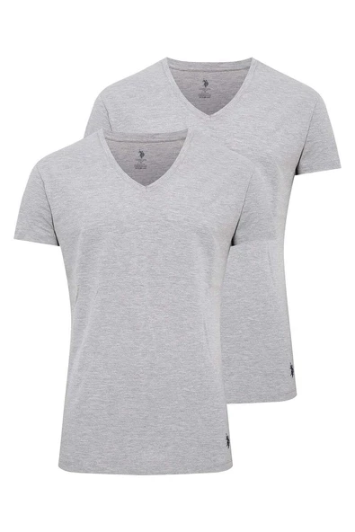 U.S. Polo Assn. Erkek Premium Pamuklu 2'li V Yaka Kısa Kol T-shirt Atlet ürün görseli 1