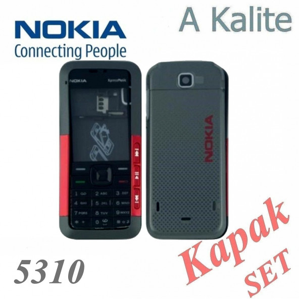 Nokia 5310 Kapak Nokia 5310 uyumlu Siyah ön Kapak Arka Kapak ve Tuş Takımı ürün görseli 1