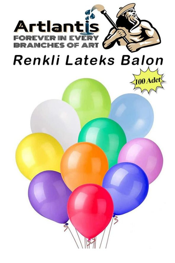 Balon Renkli Lateks 100 Adet Renkli Balon 10 Canlı Renkler Parti Doğum Günü Süsleme Malzemeleri Balon 26 cm ürün görseli 1
