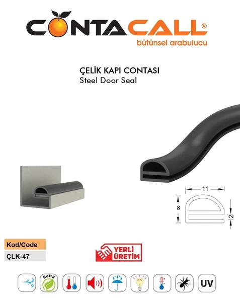 Contacall Çelik Kapı Fitili Çelik Kapı Contası 6 Metre Kahve - Resim 3