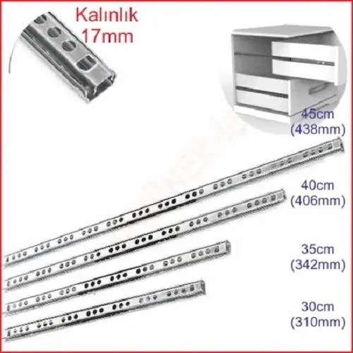 Bilyeli Çekmece Rayı 17mm ürün görseli 1