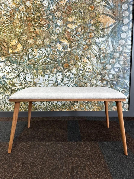 DTM HOME Bukle Tedy Krem Bench Puf - Resim 2