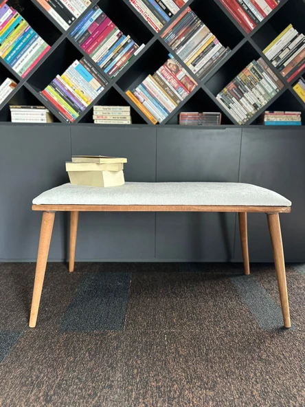 DTM HOME Bukle Tedy Krem Bench Puf - Resim 3