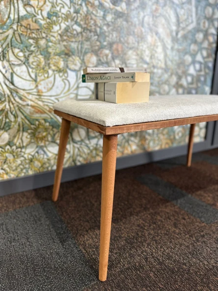 DTM HOME Bukle Tedy Krem Bench Puf - Resim 7