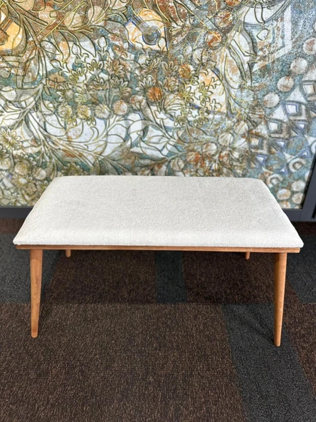 DTM HOME Bukle Tedy Krem Bench Puf - Resim 5