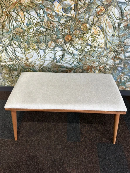 DTM HOME Bukle Tedy Krem Bench Puf - Resim 6