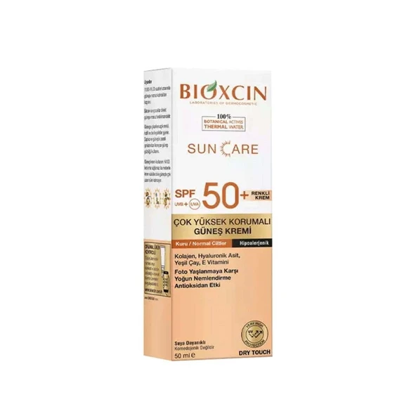 Bioxcin Suncare KuruNormal Ciltler İçin Renkli Güneş Kremi SPF50+ 50ml ürün görseli 1