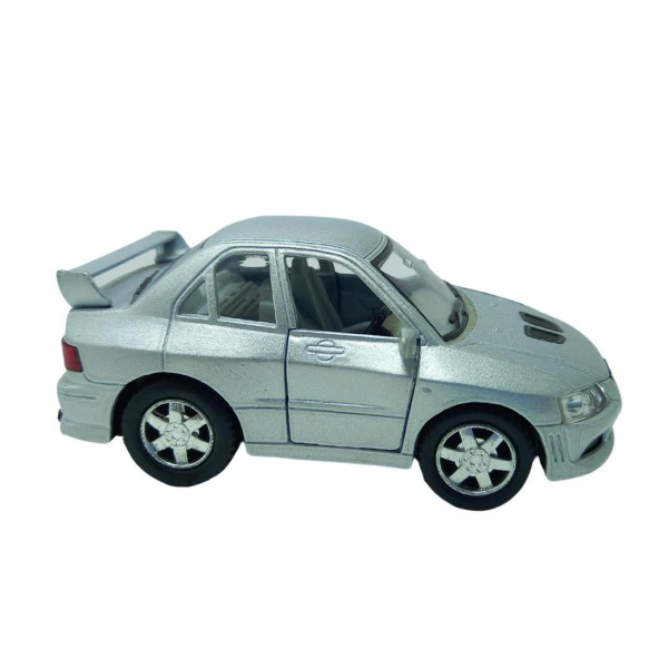 10 cm. Çek Bırak Gri Mıtsubıshı Evolution Diecast Araba - Resim 3