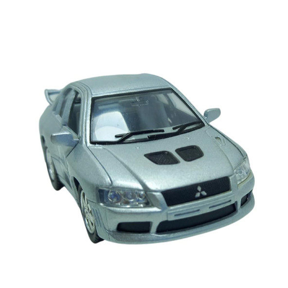 10 cm. Çek Bırak Gri Mıtsubıshı Evolution Diecast Araba - Resim 4