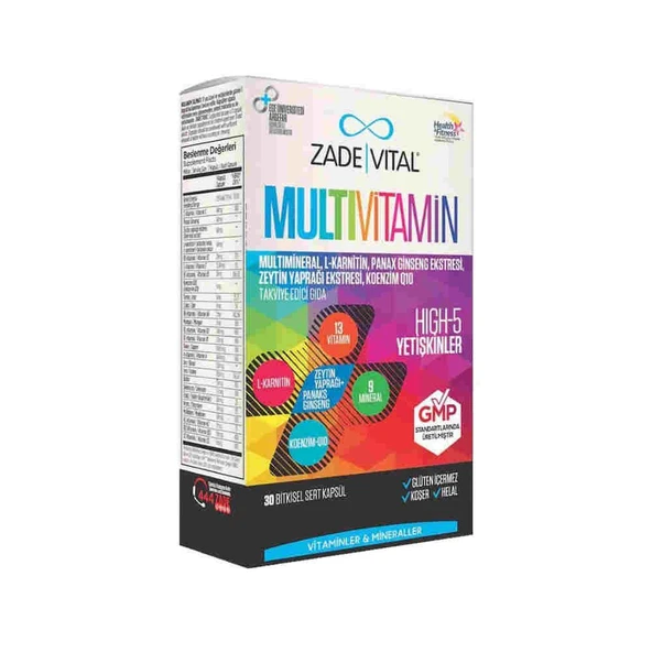Zade Vital Multivitamin High-5 30 Kapsül ürün görseli 1