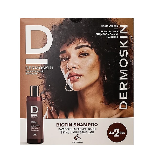 Dermoskin Biotin Shampoo For Women Kofre 3x200ml ürün görseli 1