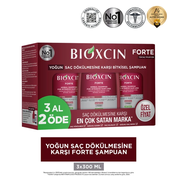 Bioxcin Forte Şampuan 3x300ml - Resim 2